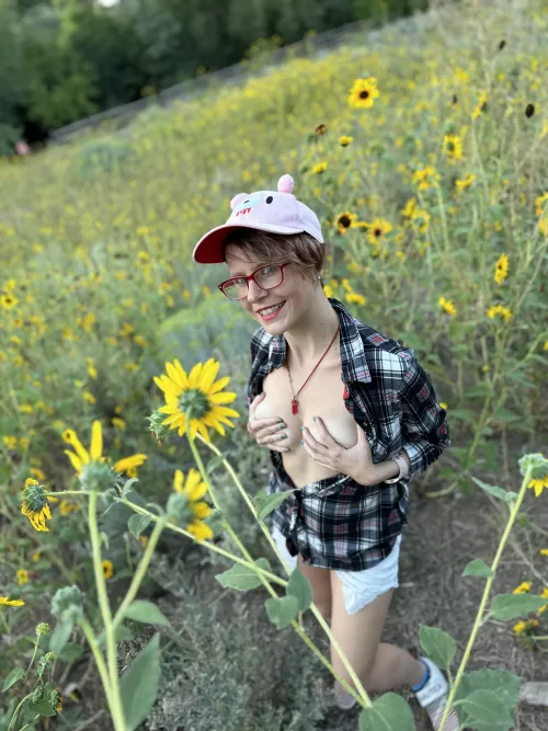 Thumbnail Breathtaking Beauty: A Hand Bra in a Sunflower Field by savannahchavez69