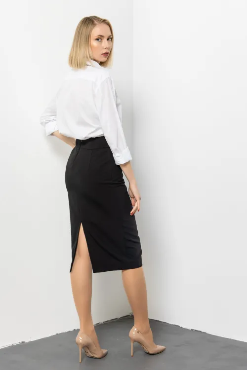 Thumbnail Satinjay's Classic Black and White Pencil Skirt Ensemble