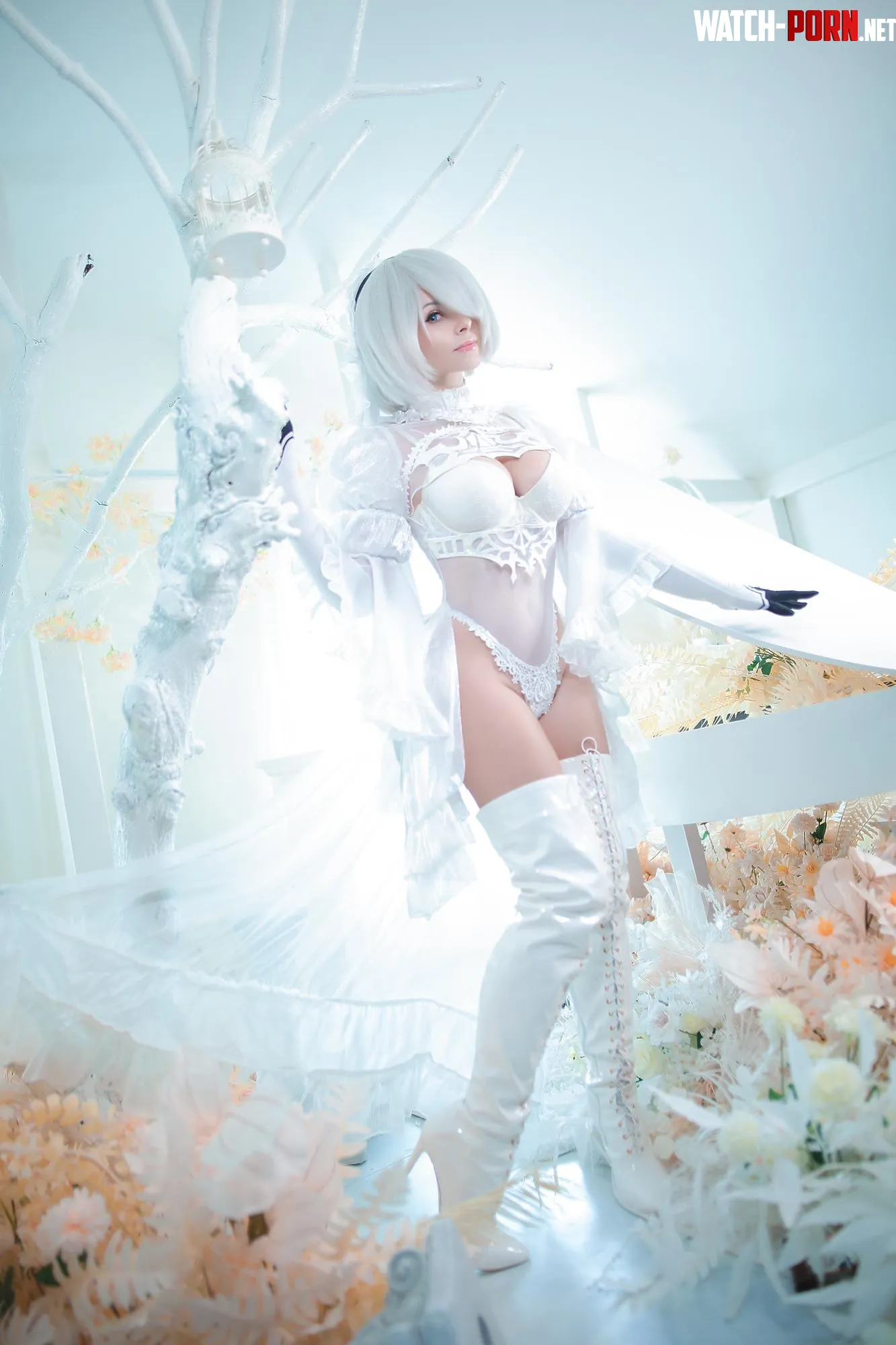 Bride 2B cosplay by Yuna Kairi by YunieSunshine