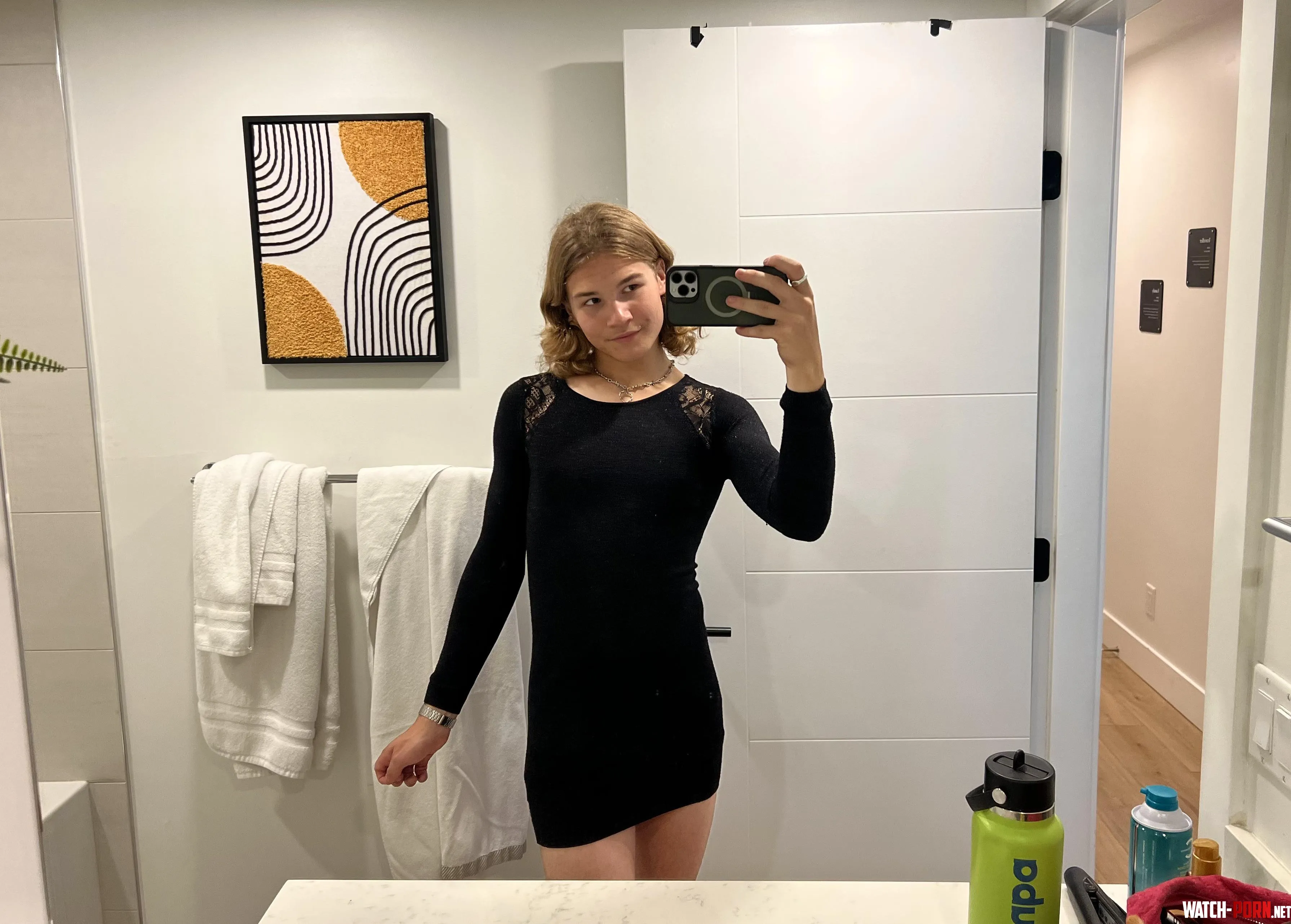 my new little black dress on        no makeup  by FemBella20