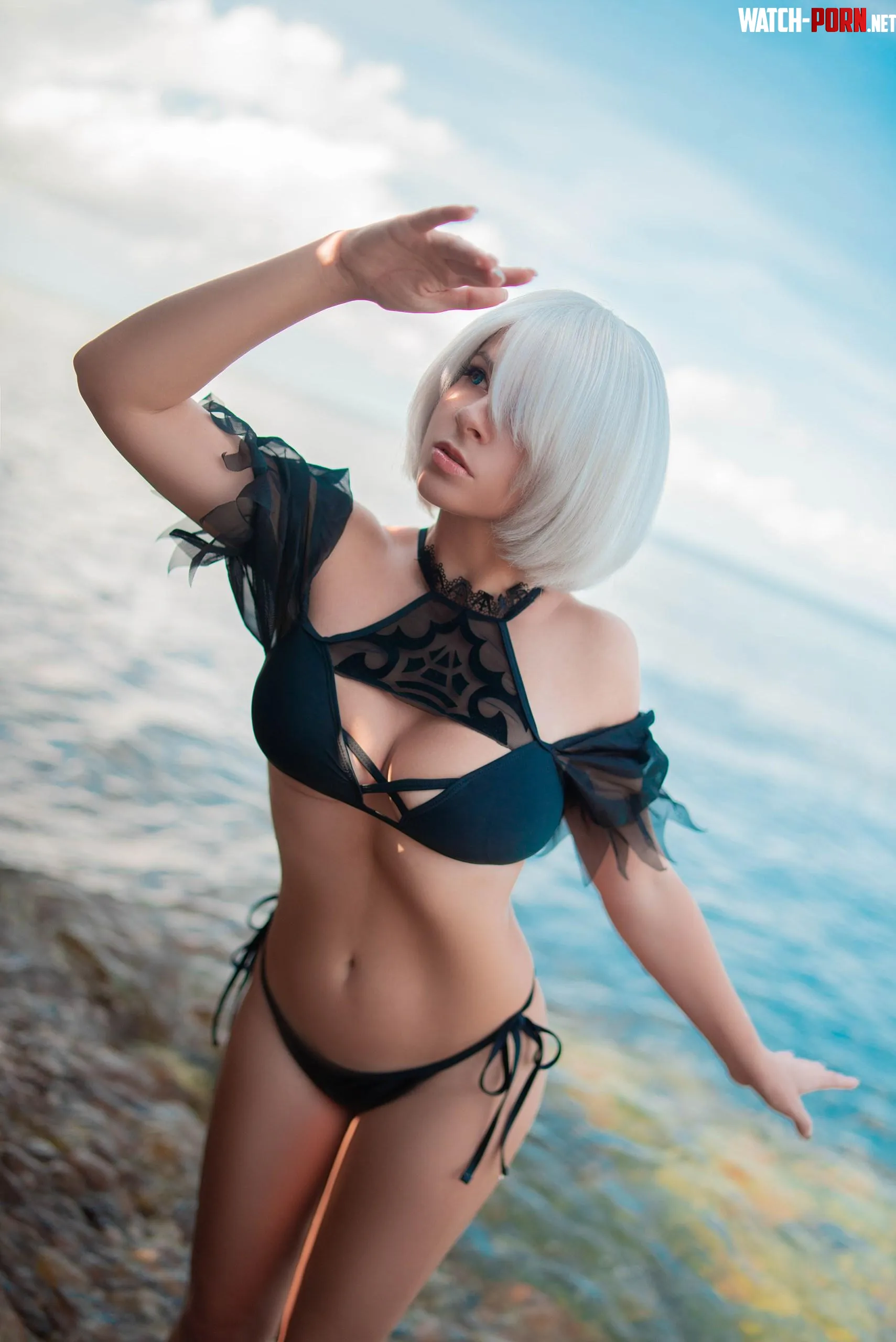 2B bikini version cosplay by Yuna Kairi by YunieSunshine