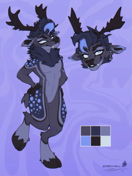 Thumbnail Custom Fallow Deer Design: Furry Art by Teeganblu