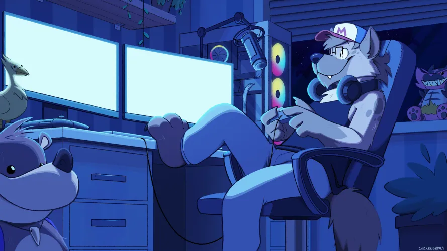 Thumbnail Dive into Furry Art Creations: Yeen Gamer Delight by Chimigni