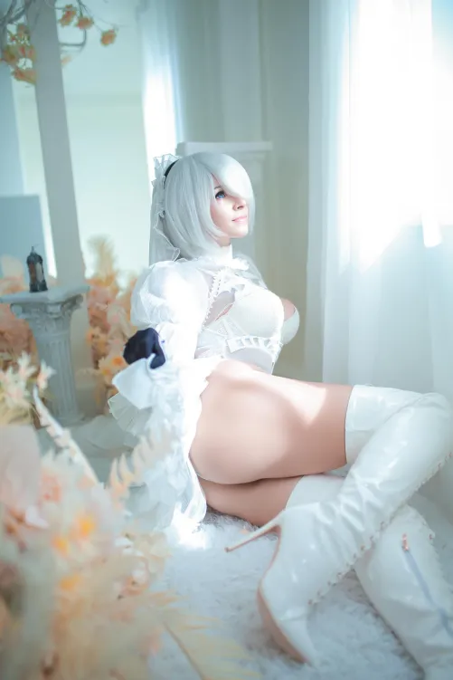 Thumbnail White Bride 2B Unveiled by Yuna Kairi - A Spectacular 2Booty Journey by YunieSunshine