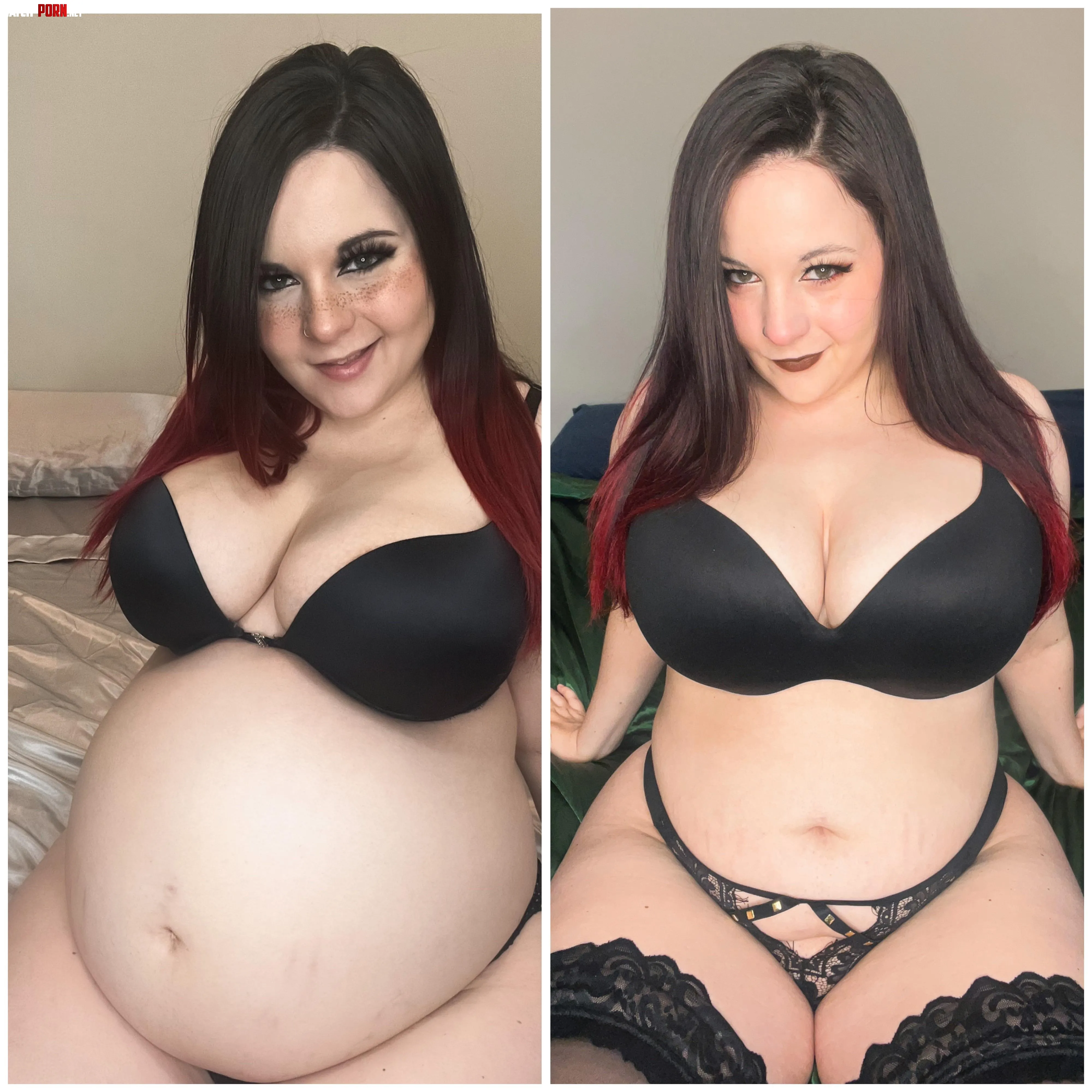 Pregnancy vs mombod Titties have milk in them so they are currently the same size hehe by SierraNyx