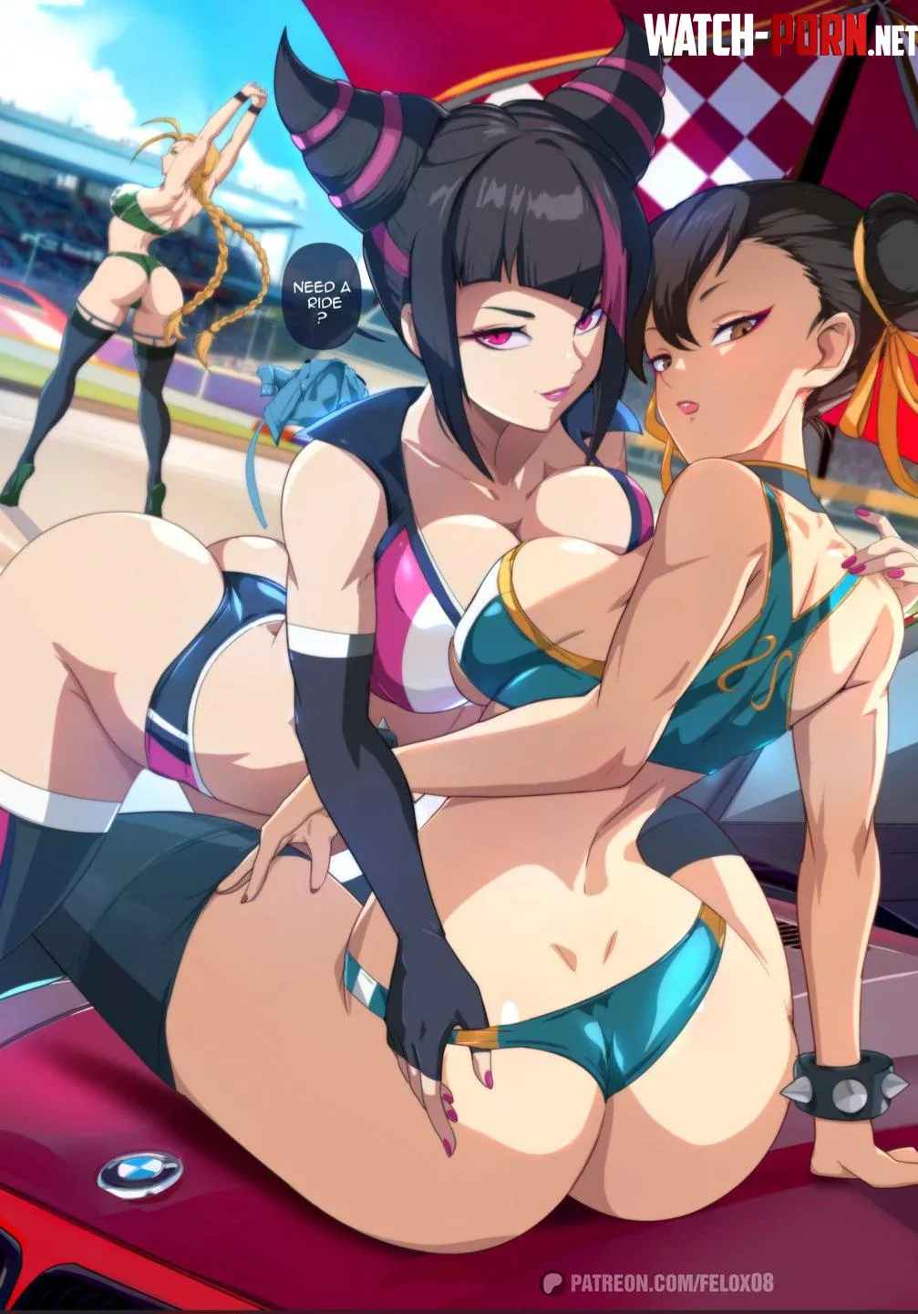 Race Queens Juri Cammy and ChunLi felox08 Street Fighter by llamanatee