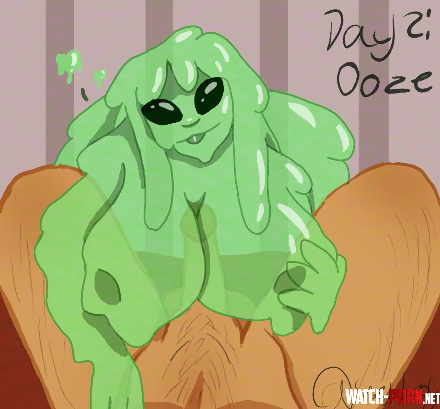 OC Day 2 of Monstergirl Month featuring an old slime girl I had made by Am_Snek_Lady