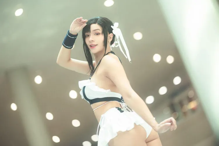 Thumbnail Beach Tifa Cosplay Delight in Final Fantasy | By PearllhimePlayful