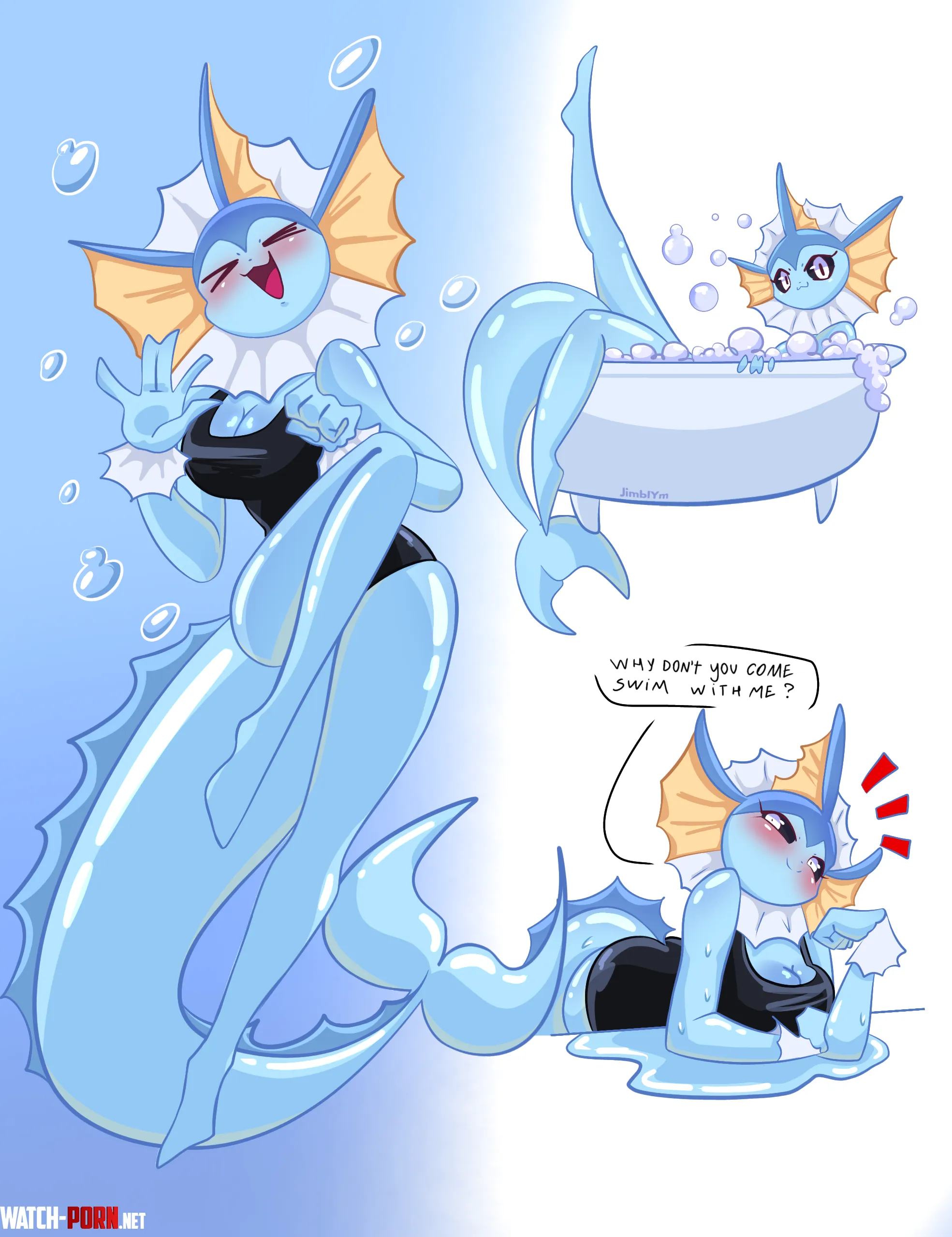 vaporeon would be a great swimming teacher dont you think  By JimblYm XTwitter by Fuyii7