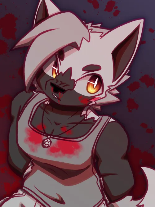 Thumbnail TW Blood PsychoTober Art: Unique Furry Creations by CrazyMeliMelo