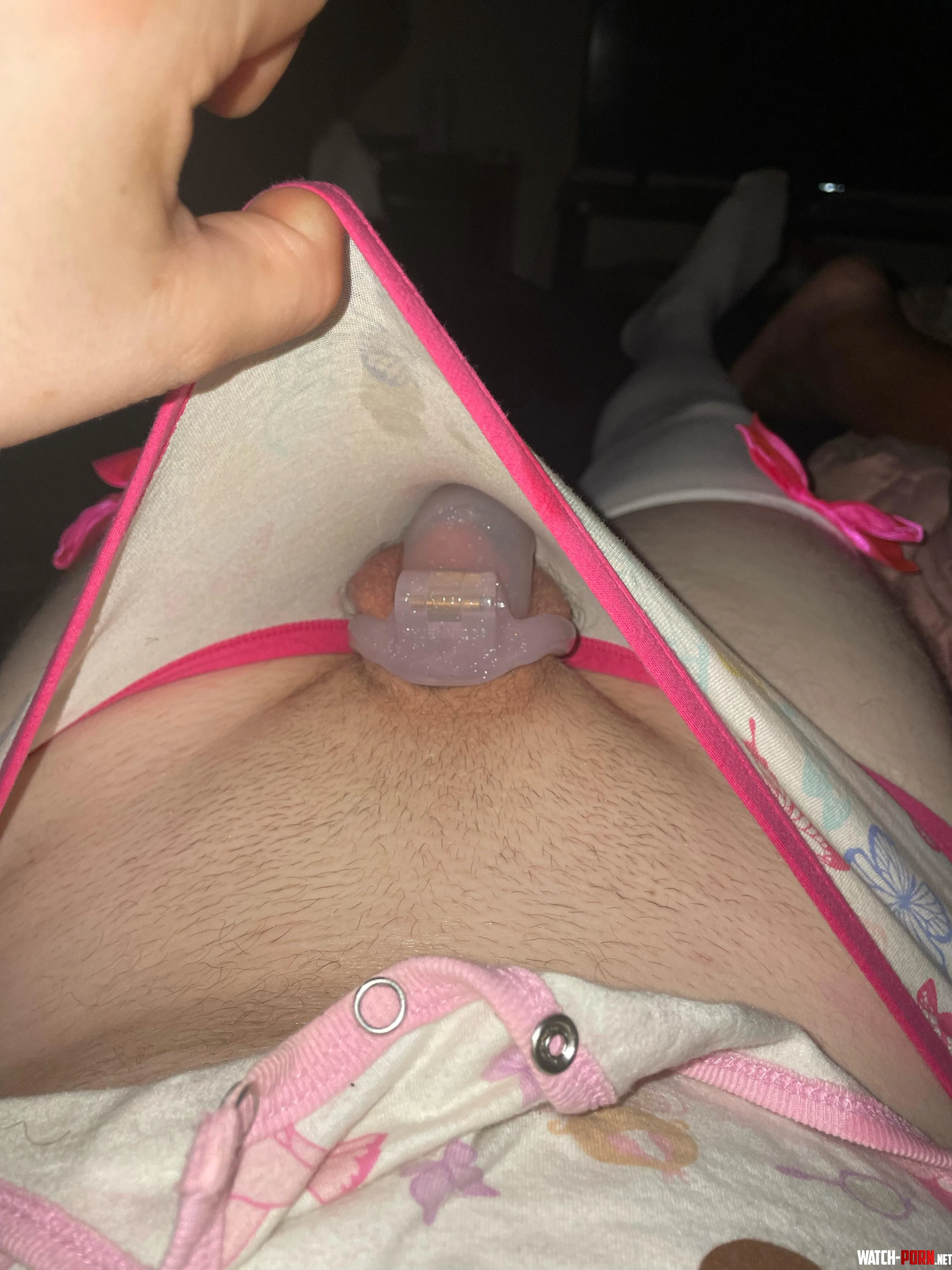 Naughty sissy leaked her good nites then leaked out her chastity into her panties someone gonna get punished  by Abdlsissy96