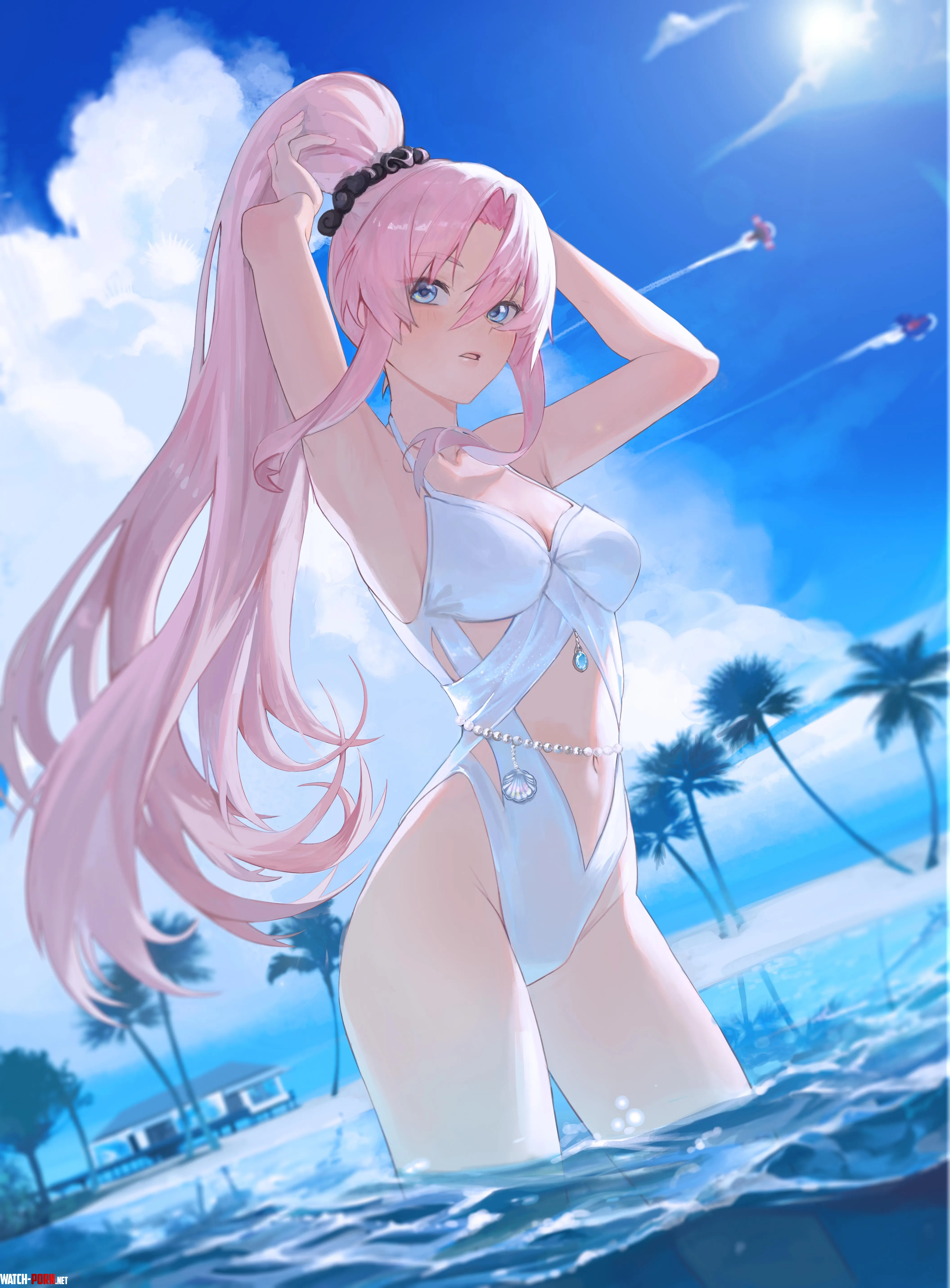 White Swimsuit Artists Original by CheetahSperm18