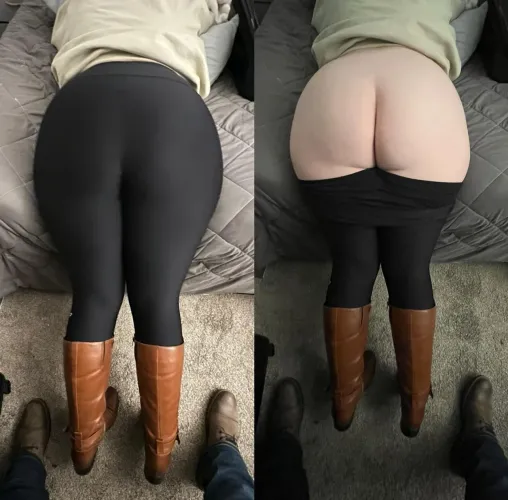 Thumbnail Reveal under Leggings: Discovery by thecurvyhometownbabe in BBW_Chubby Category