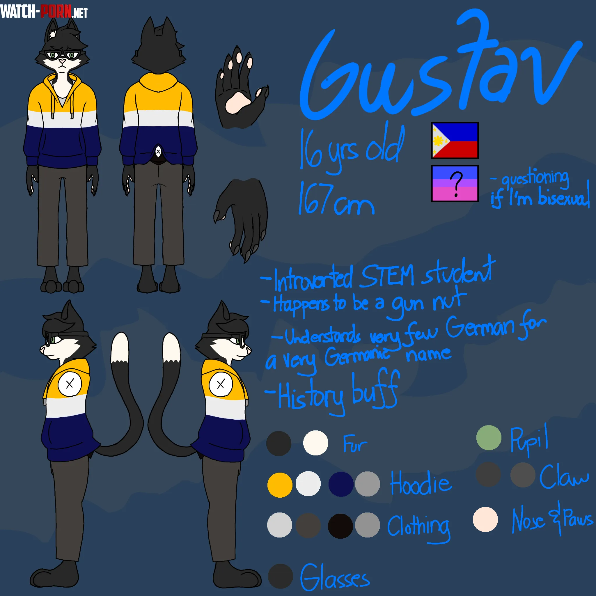 The previous reference of my fursona that I made felt so limited to me so I remade it from scratch by Adof_TheMinerKid