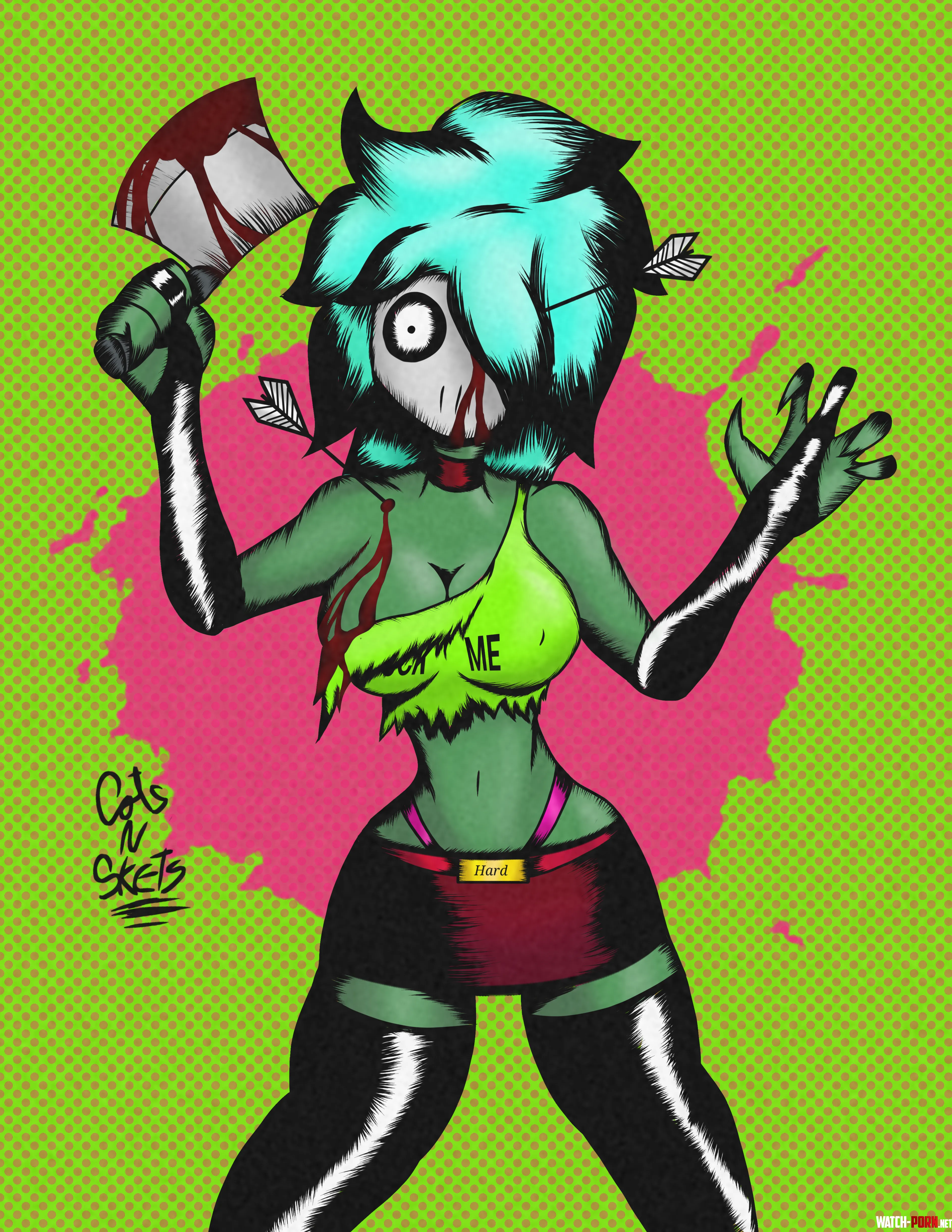 Serial Killer Zombie Prostitute colorized by Cats_n_Sketchs