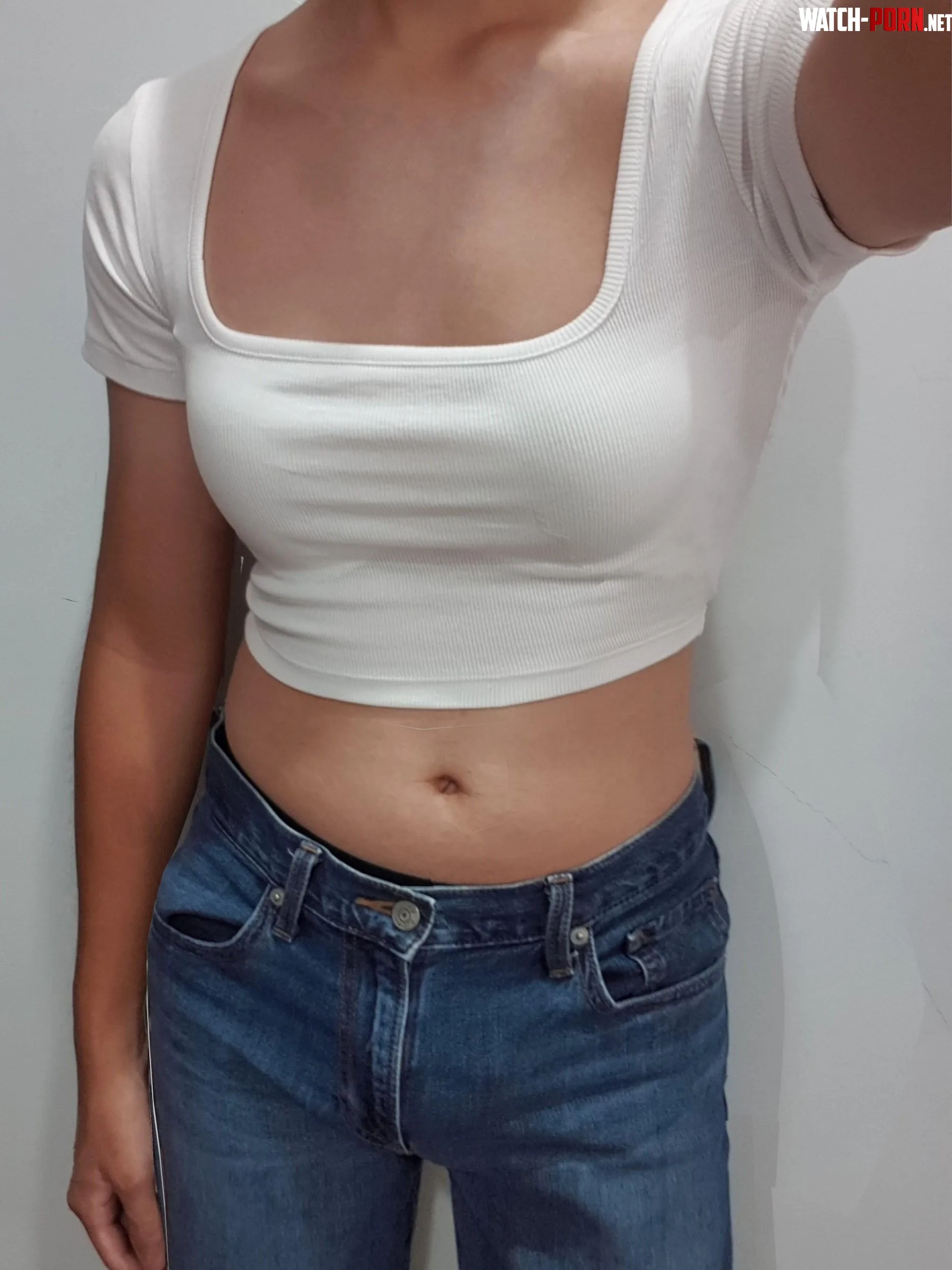 zara white crop top looks a bit see thru by qerqer3534