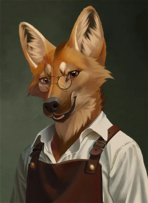 Thumbnail Meet Reed, the Maned Wolf Blacksmith: Portrait by cgcritter | Furry