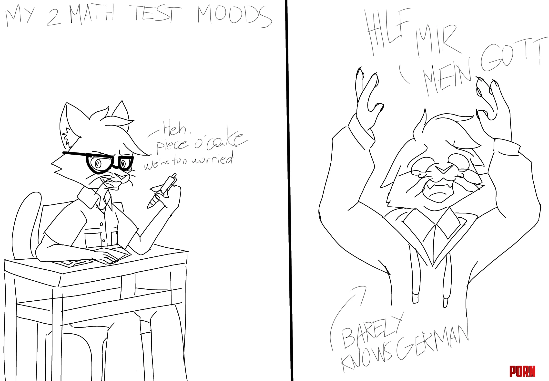 2 doodles inspired by my mathematics exams just 2 and 3 days ago respectively  by Adof_TheMinerKid