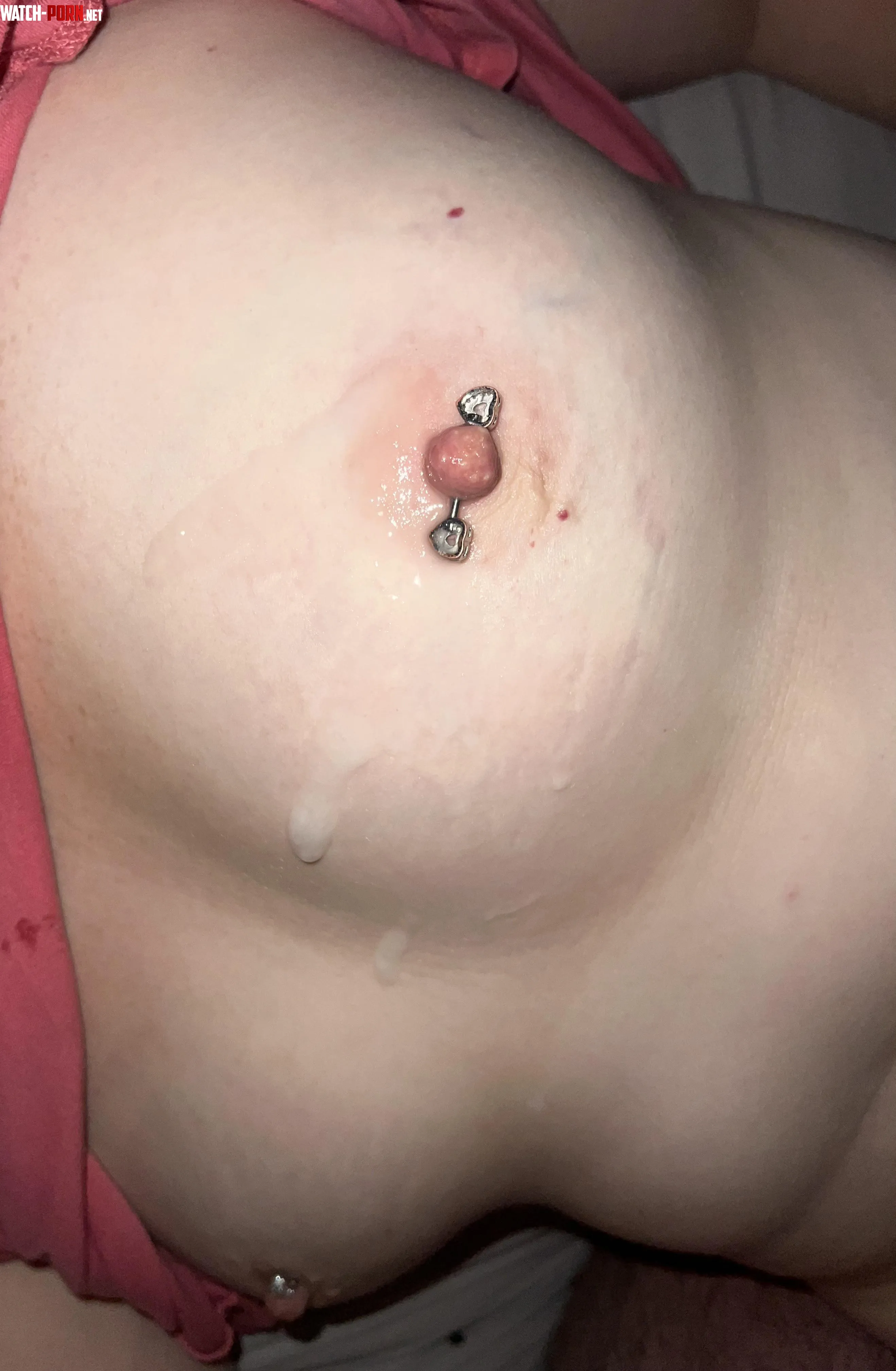 Who likes my cum glazed tits  by slutwife12345