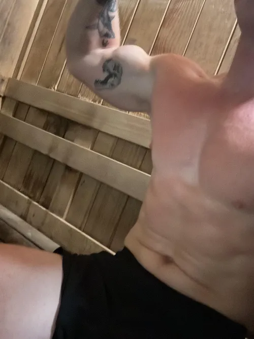 Thumbnail Showcasing Tats in the Sauna - hotguyswithtattoos