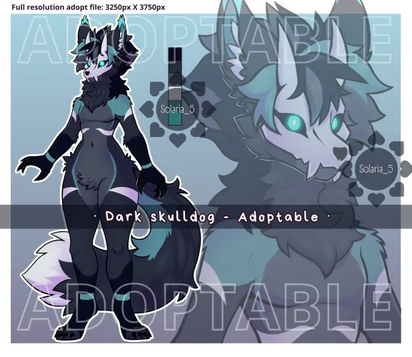 Thumbnail Adoptable Skulldog Haunting - Art by Solaria5