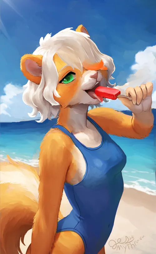 Thumbnail Alani Popsicle Painting by Author MythRava in Furry Category