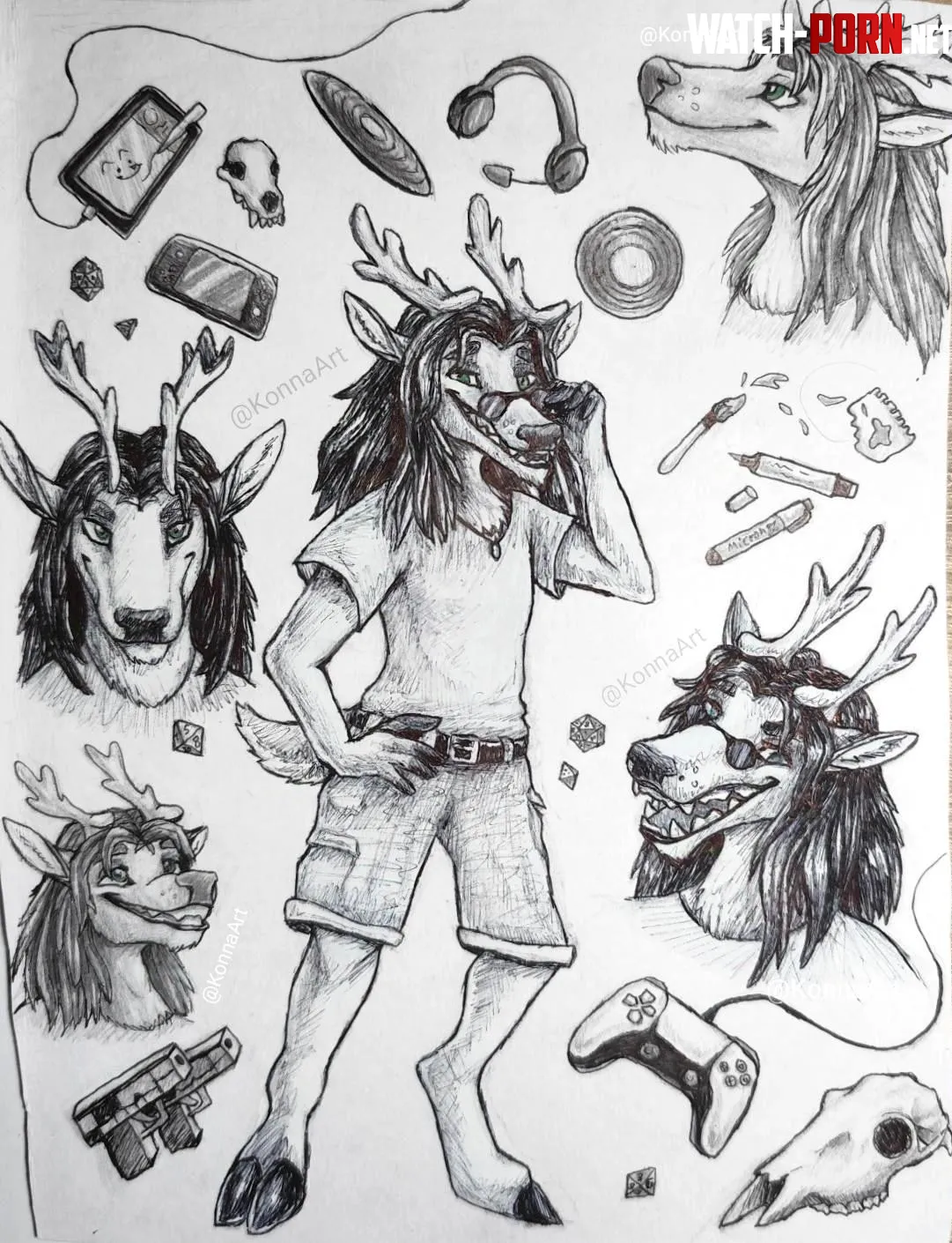 If you find that one little strand of hair you win a cookie Toothy deer sketchpage comm for someone on discord3 by Forgor_mi_passward