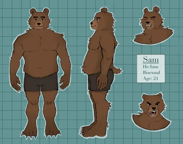 Thumbnail Character Sheet for OC Sam: Art by Forest-Fur” | Furry