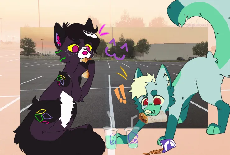 Thumbnail Twin Gang Commission Art by 6aja_6last - A Furry Collaboration