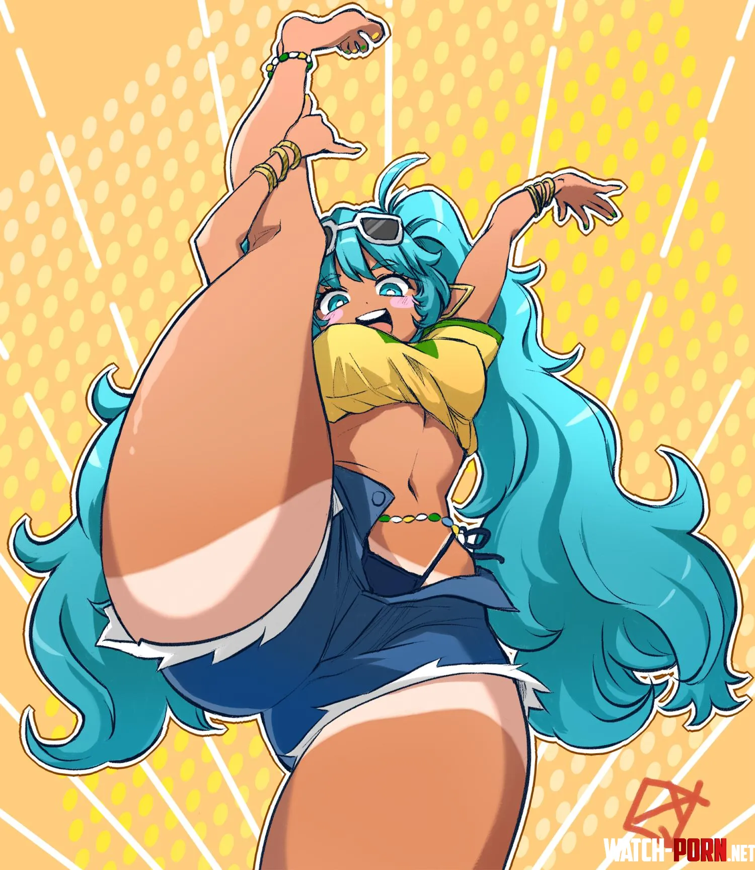 Brazilian Miku with her thigh up in the air by LafterMastr