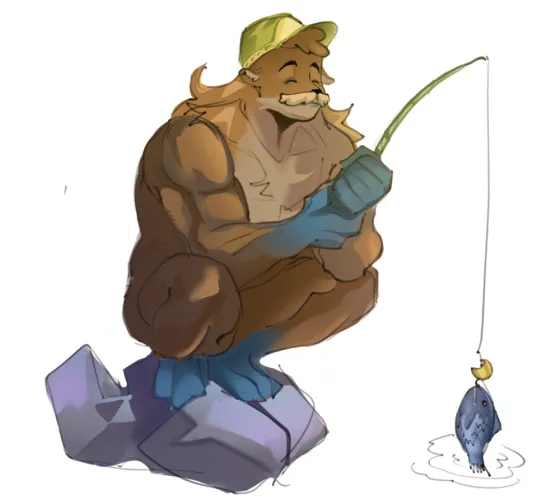 Thumbnail Discover the Love for Fishing in Furry Art by Axuriuink