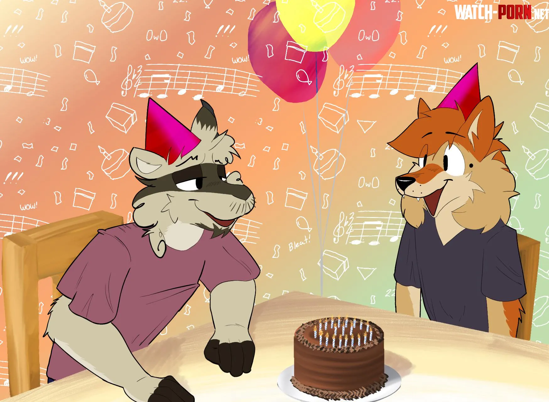 Birthday Card art by me by DiskaCoyote