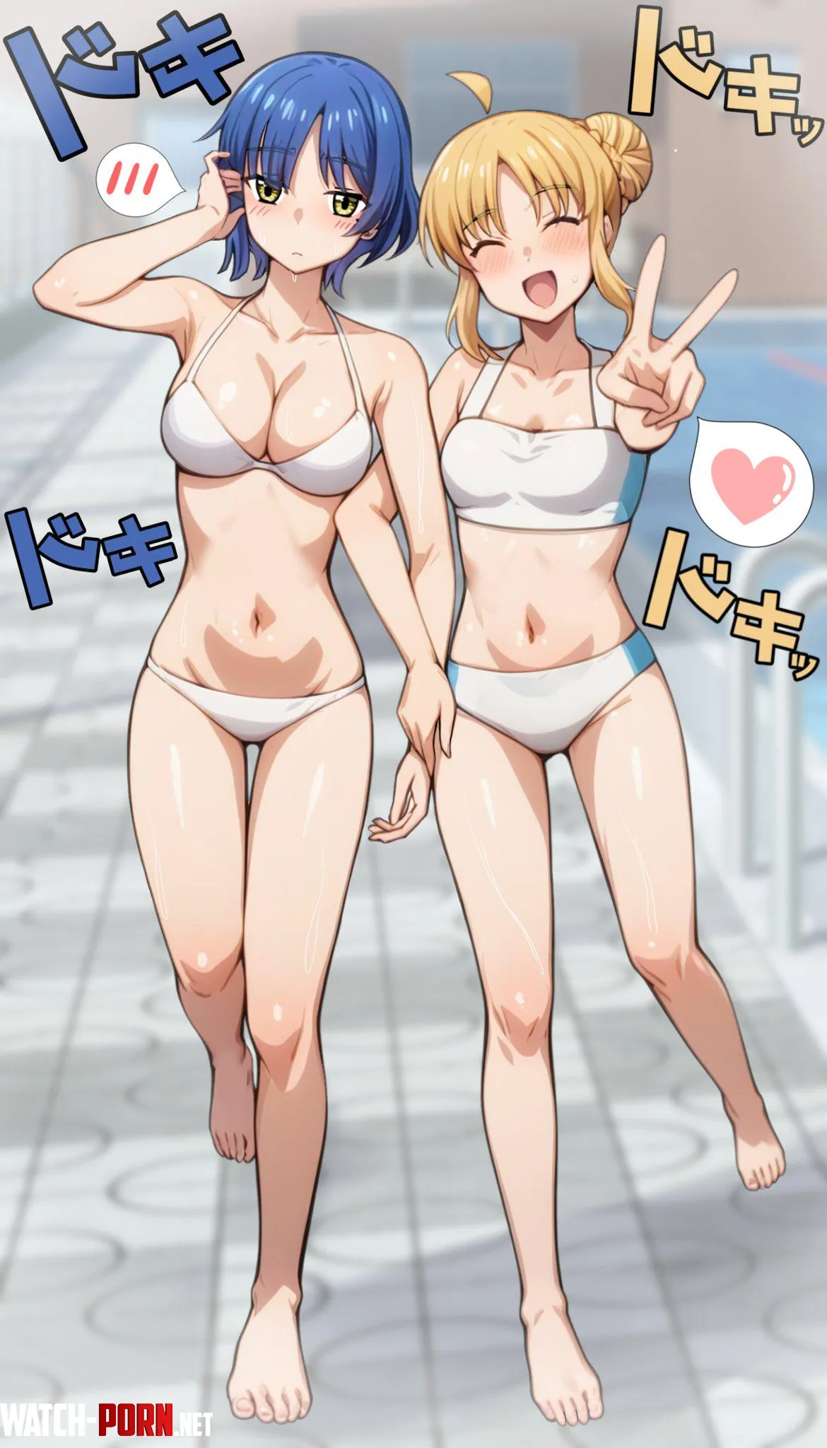 Ryo And Nijika Enjoying A Pool Date Bocchi The Rock by Csxc