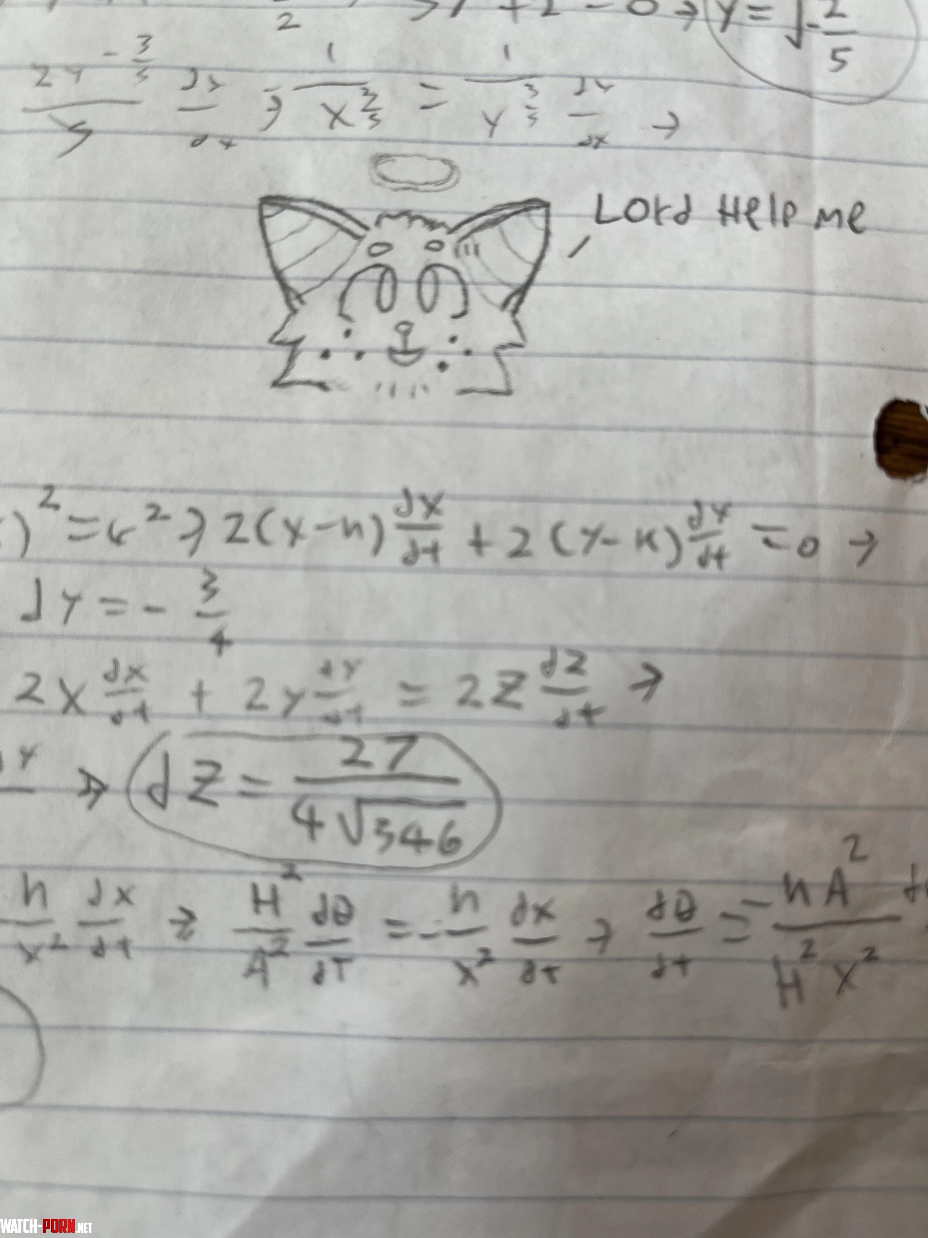 A lil doodle on my calc notes x3 by ProfessorTau