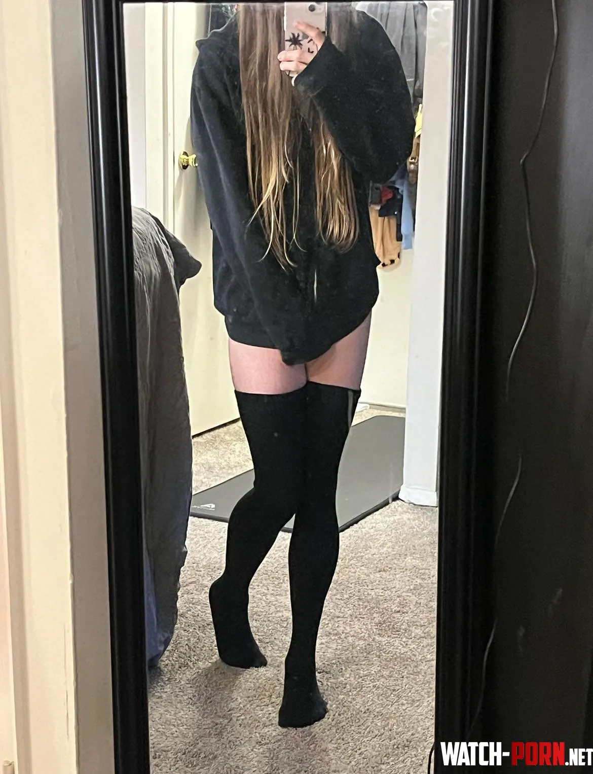 Oversized hoodie amp thigh high season is here  by Skyerah