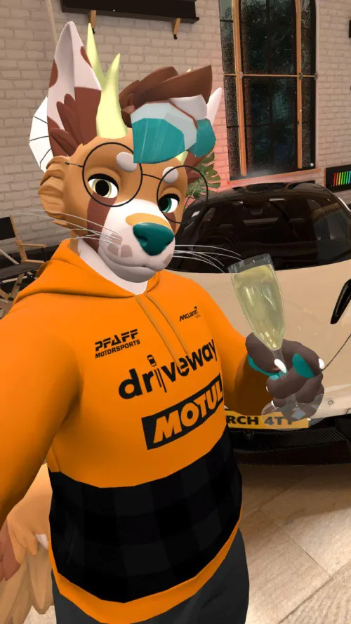 Thumbnail PanHyridae's Fun Night at the McLaren Dealership - A Furry VRChat Selfie