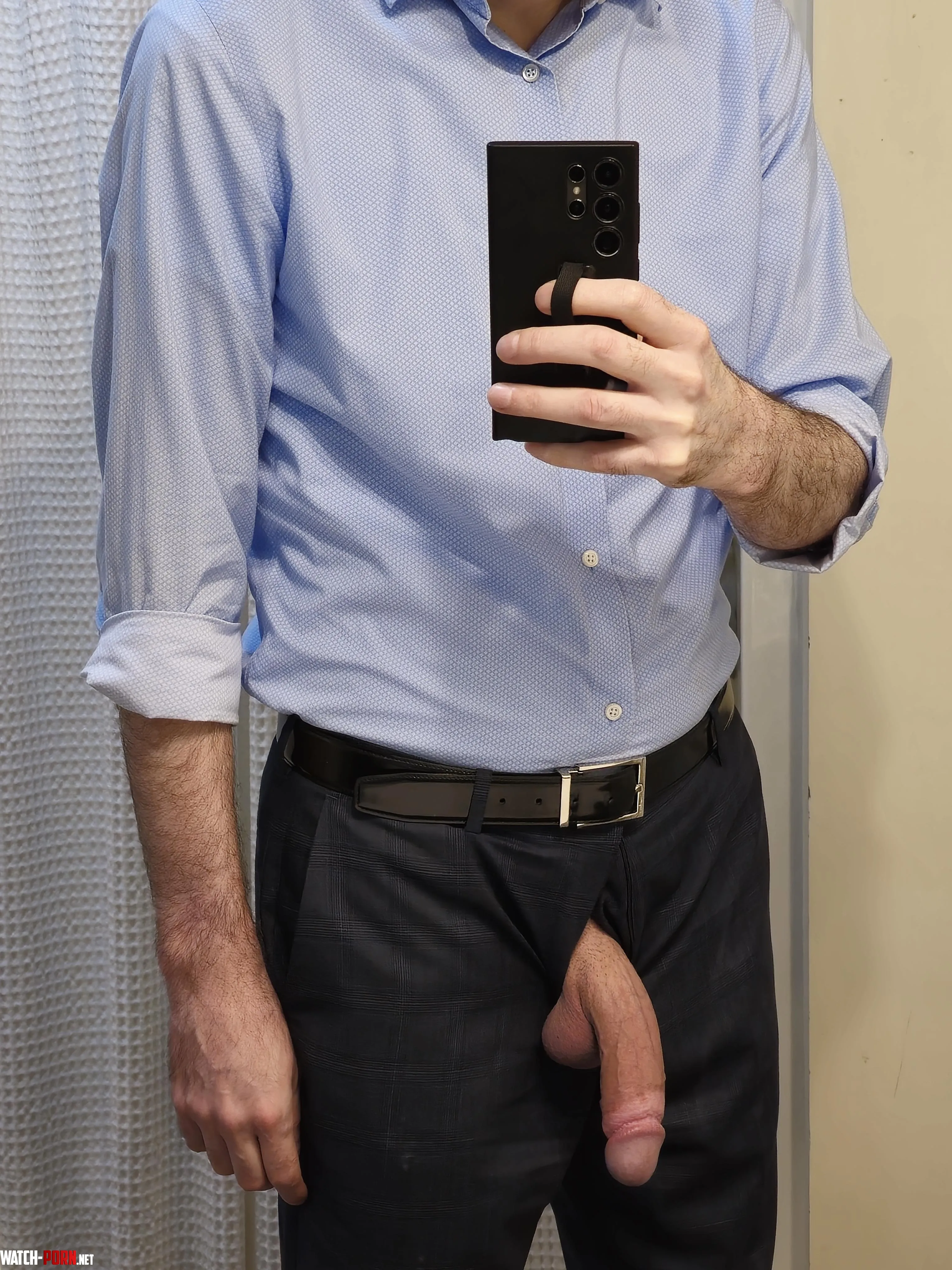 My giant soft cock is hanging out of my work pants and needs your attention by abnormally-long