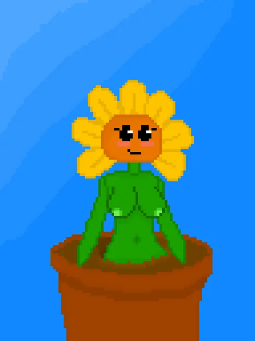 Thumbnail MrEgg694's Art: Pixelated Portrayal of PvZ Sunflower