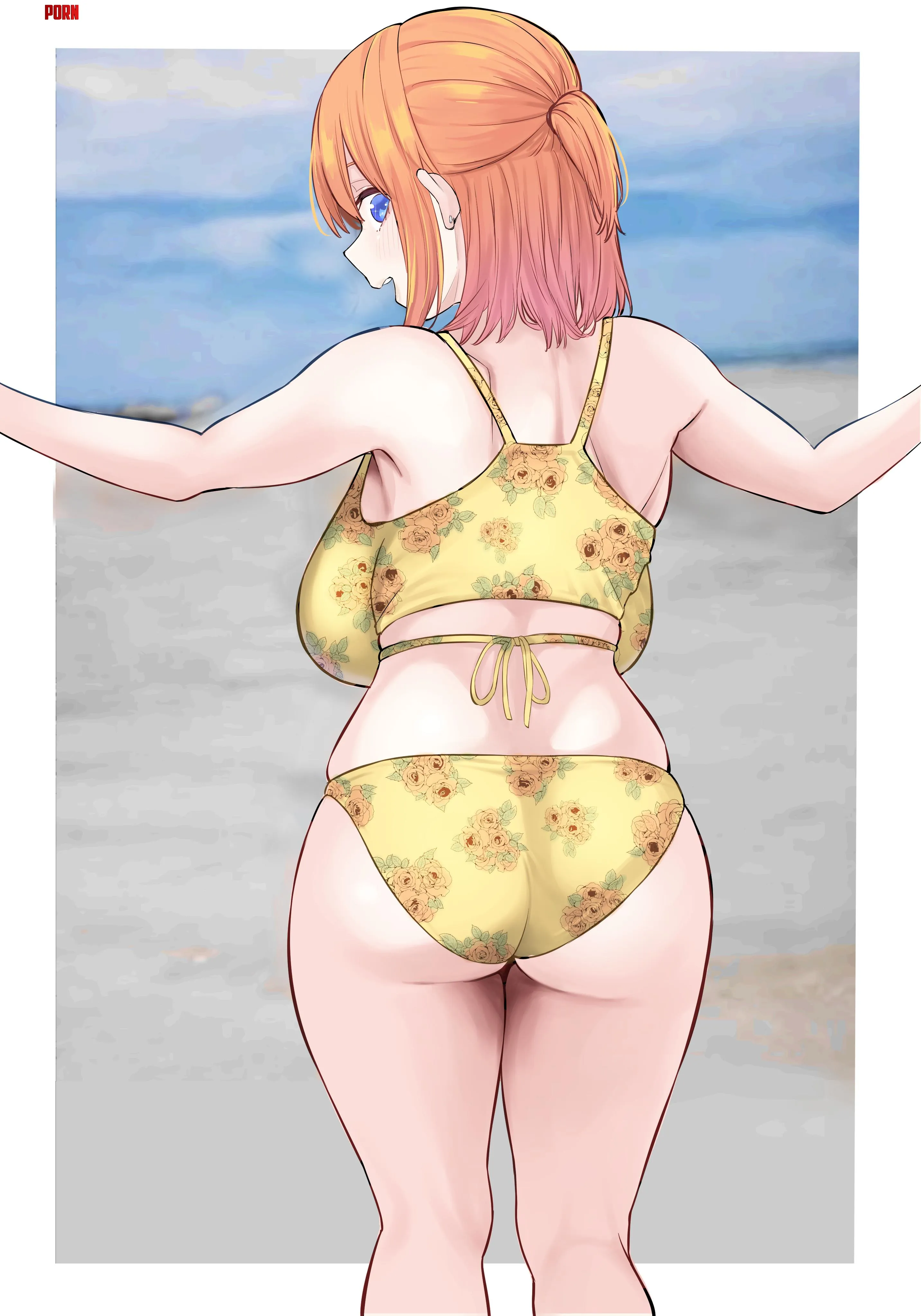 Yotsuba Enjoying The Beach In Her Floral Bikini Quintessential Quintuplets by Csxc