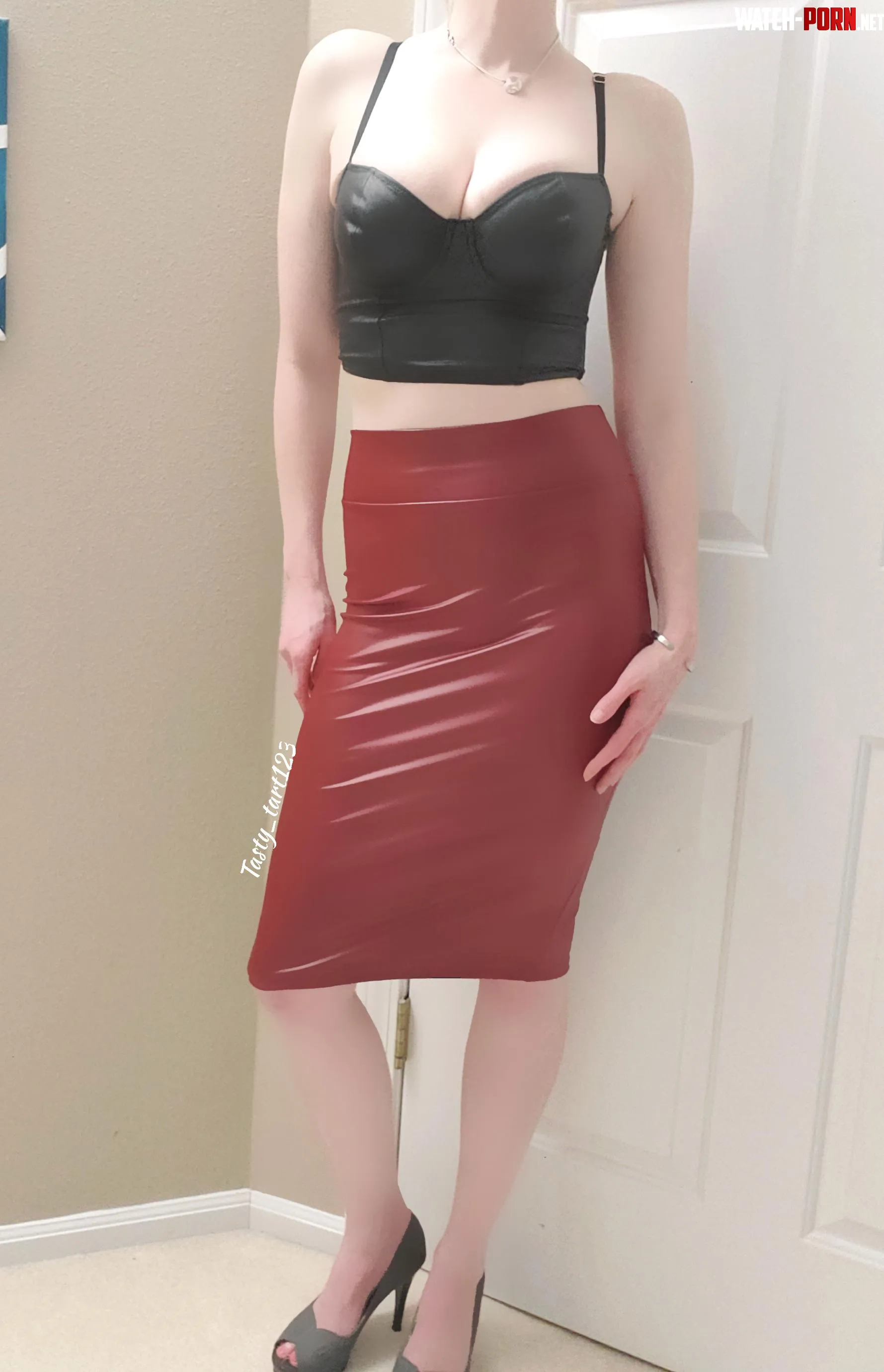 A tight red leather pencil skirt makes everything better  by Tasty_Tart123