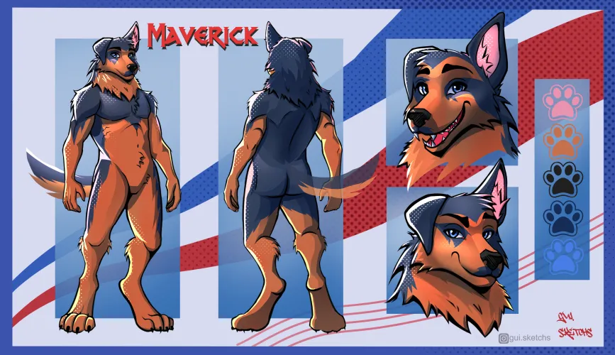 Thumbnail Finished Ref Sheet Commission for Maverick - DM for Details!