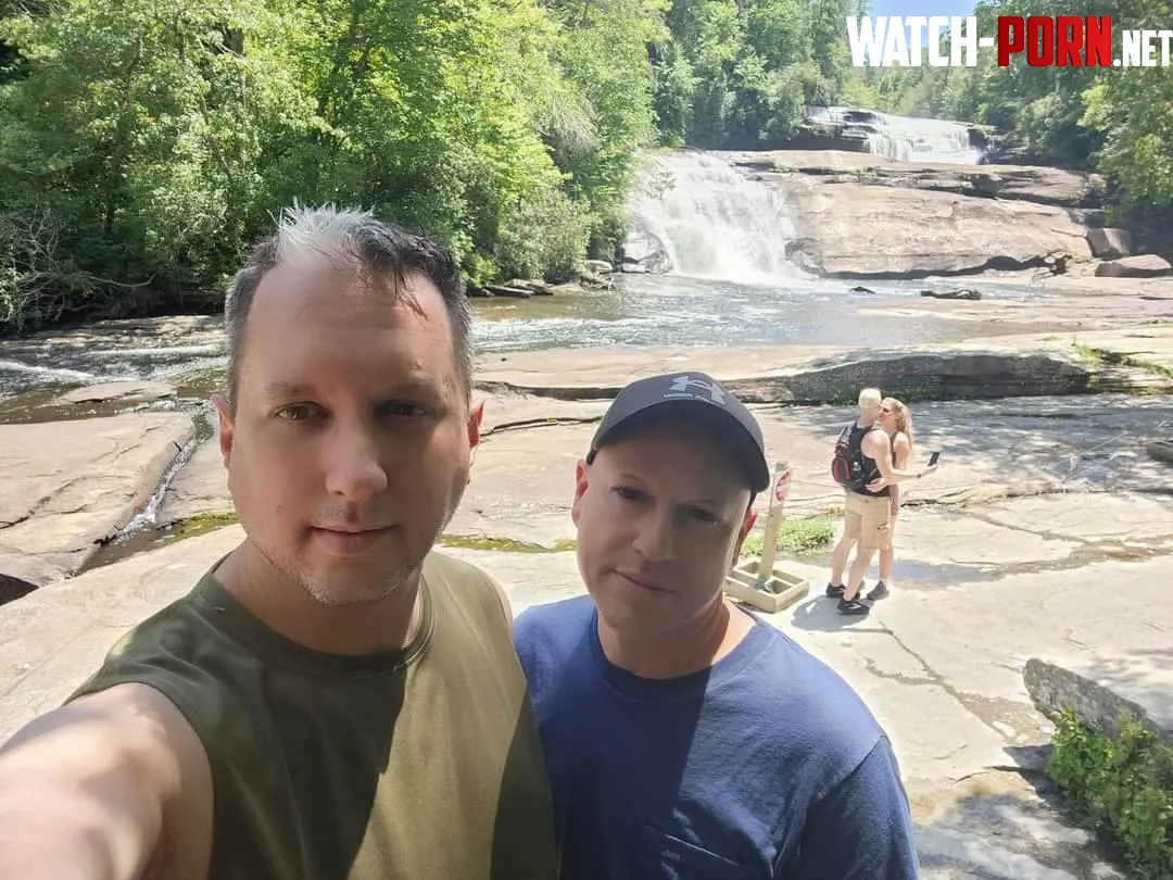 The boyfriend and me when we went for a hike over the summer Im 43 green shirt and the boyfriend is 57 by Maude1981