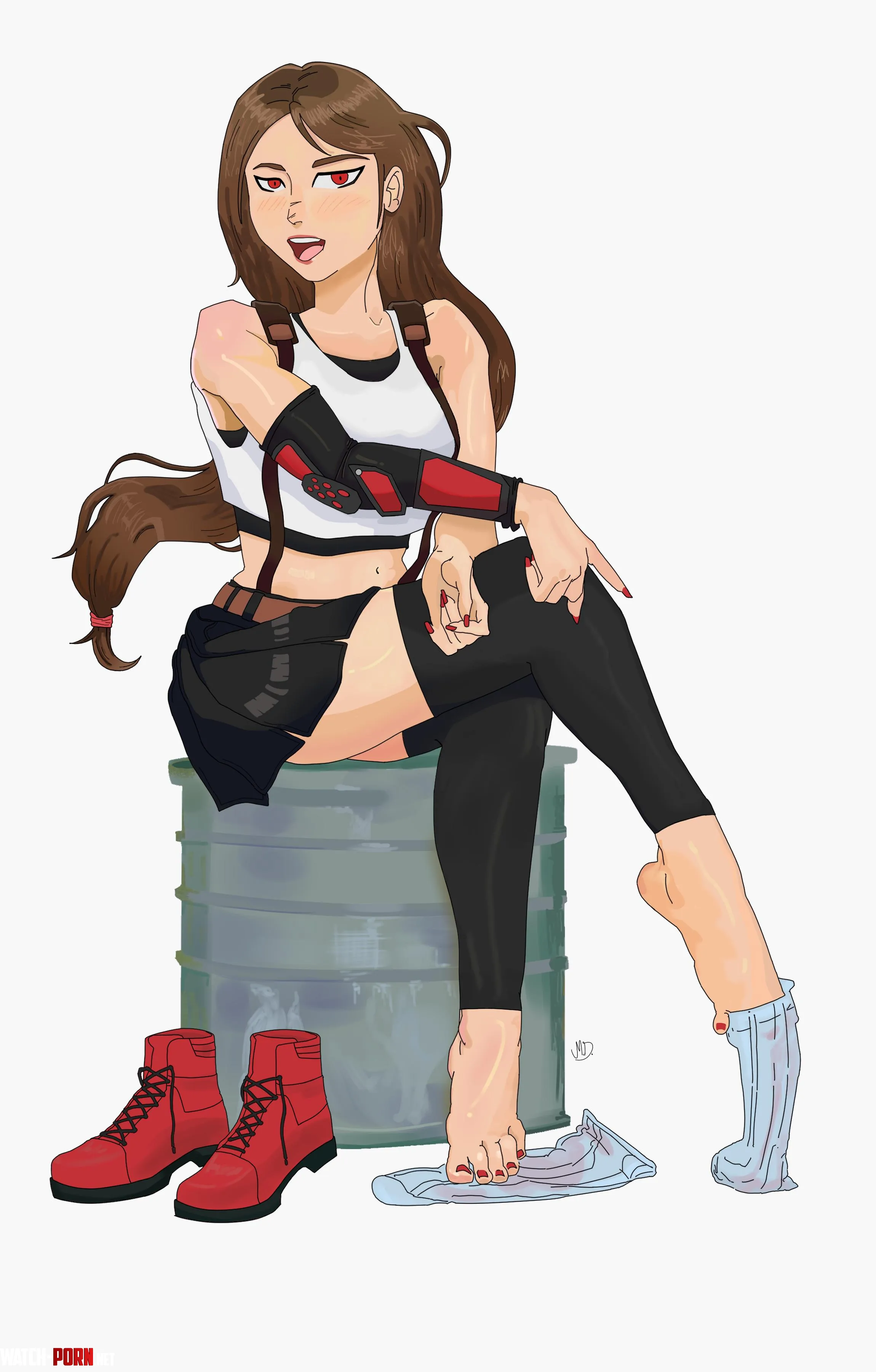 My client requested an art of Tifa Lockhart that highlights her legs He loved it And you which part of it should be highlighted by kokkai_rod