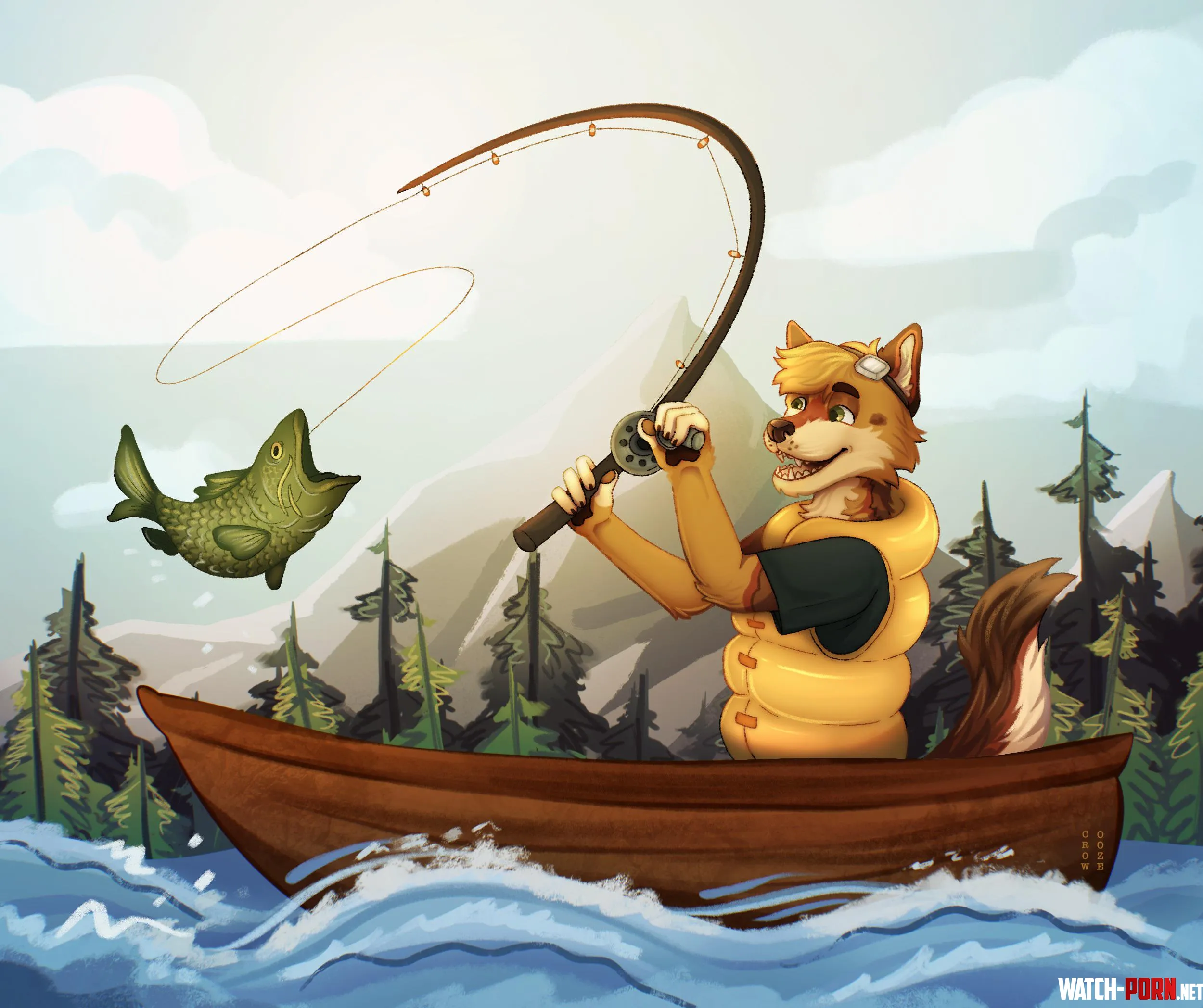 OC Levi is fishing BetaEtaDelota fanart by me crowooze by introspectivecrow