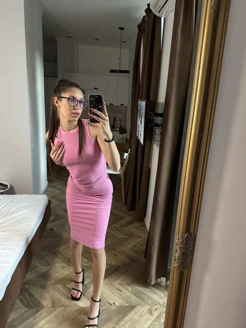 Thumbnail EllaHallman's Pink Elegance: Enhancing Figure in Tight Dress