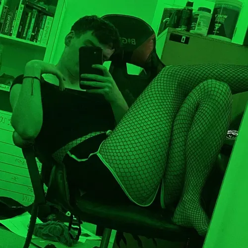 Thumbnail LED Love: Rocking Green Lights in femboy Fashion | FemMaddy