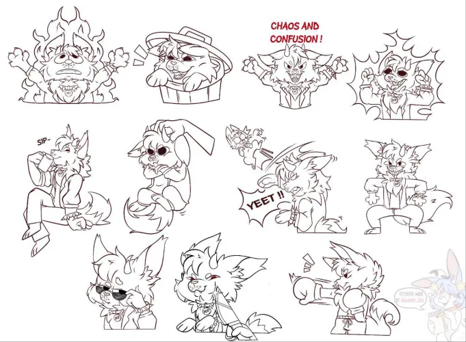 Thumbnail Sticker Commission Line Art by Bunkoo_Boo - A Must-See!