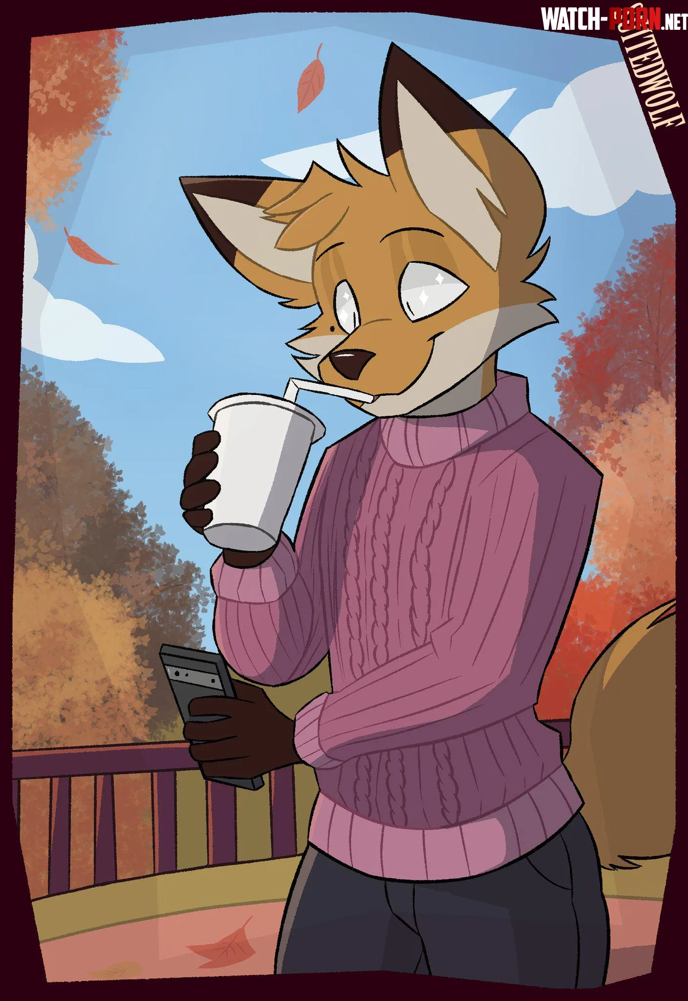 Autumn Stroll SuitedWolf by DL2828