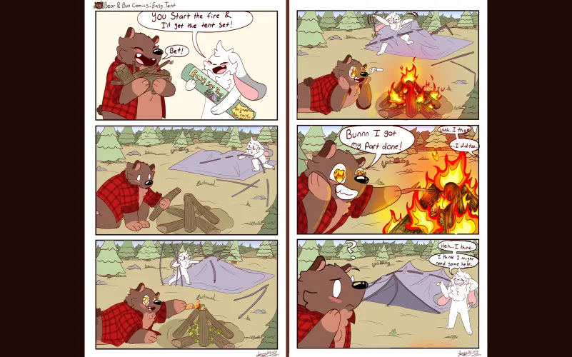 Thumbnail OCBear & Bun Comics: Easy Tent Adventures with JessTheChips