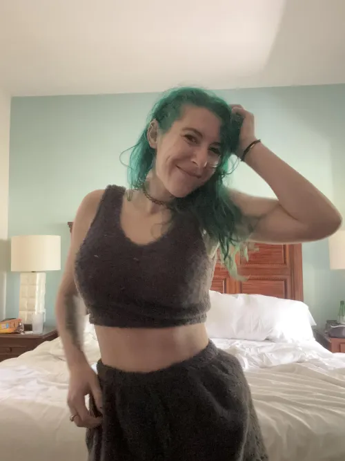 Thumbnail Cozy Nights: sirenskiss3's Fuzzy PJ Crop Top Choice